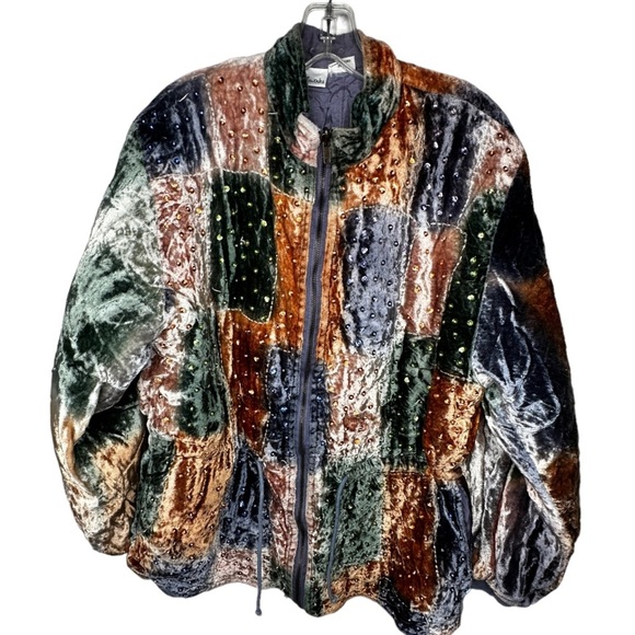 Vintage Jackets & Blazers - Vintage Styleworks Quilted Velour Jacket